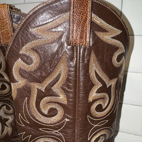 Panhandle Slim Men's 9.5D Brown Leather Cowboy Boots‎ 87266 OLA0003